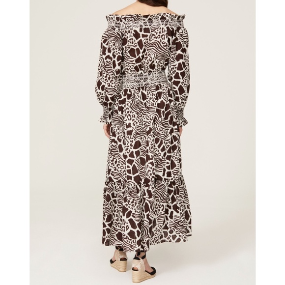 Adam Lippes Smocked Off the Shoulder Dress Sz 6 - Picture 3 of 6